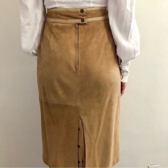 Vintage Suede Midi Skirt - Picture 3 of 9